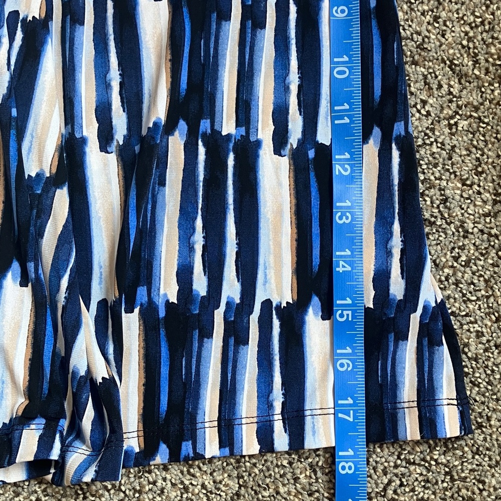 Dana Bachman Blue and White Sleeveless Blouse - Picture 6 of 6